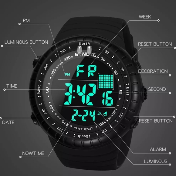 Men Waterproof Digital Sports Watch Military Tactical LED Backlight Wristwatch - Picture 2 of 3